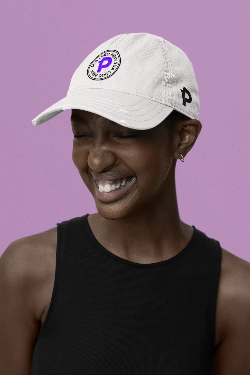 otto cap dad hat mockup of a cheerful woman posing in a studio m35450 50 percent